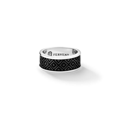 Alliance Tile Silver Black Ring - Front Side