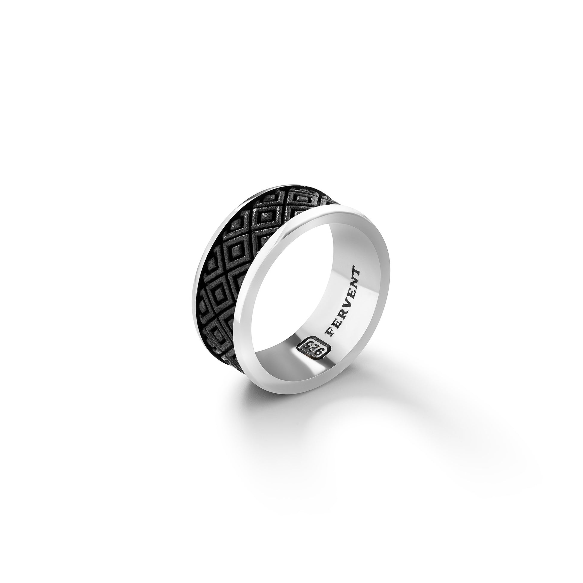 Alliance Tile Silver Black Ring - Right Side