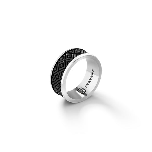 Alliance Tile Silver Black Ring - Right Side