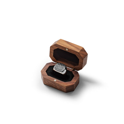 Silver Signet Tile Ring - In Ring Box